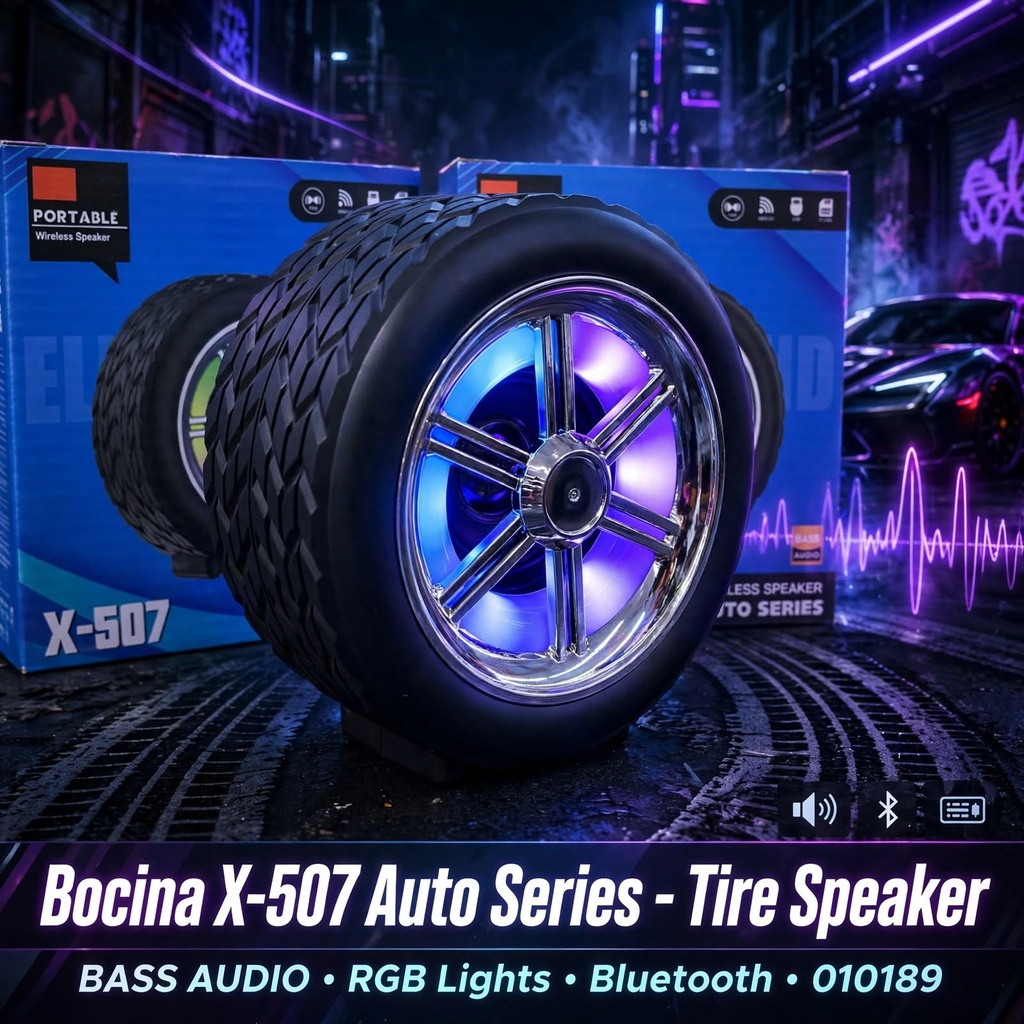 llanta x-507 con luz RGB y Bass