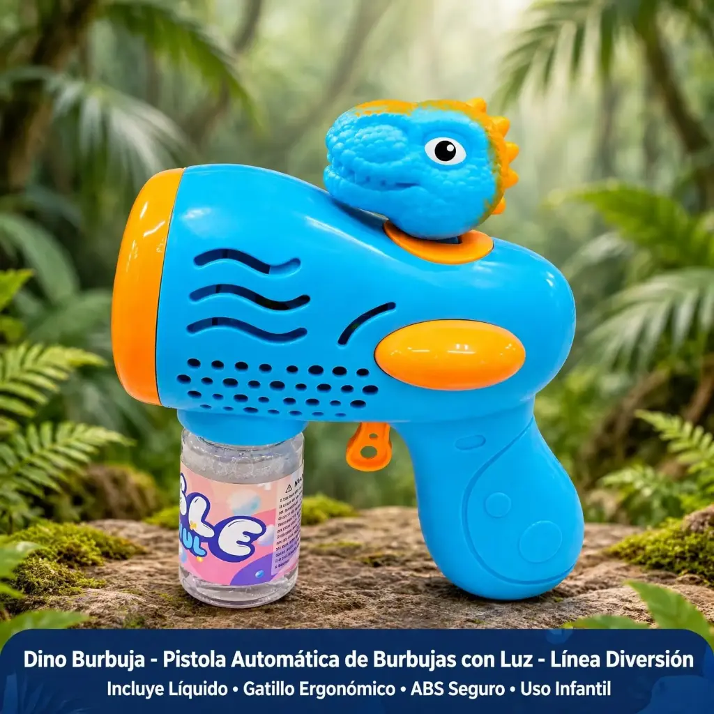 Pistola Automática de Burbujas con Luz