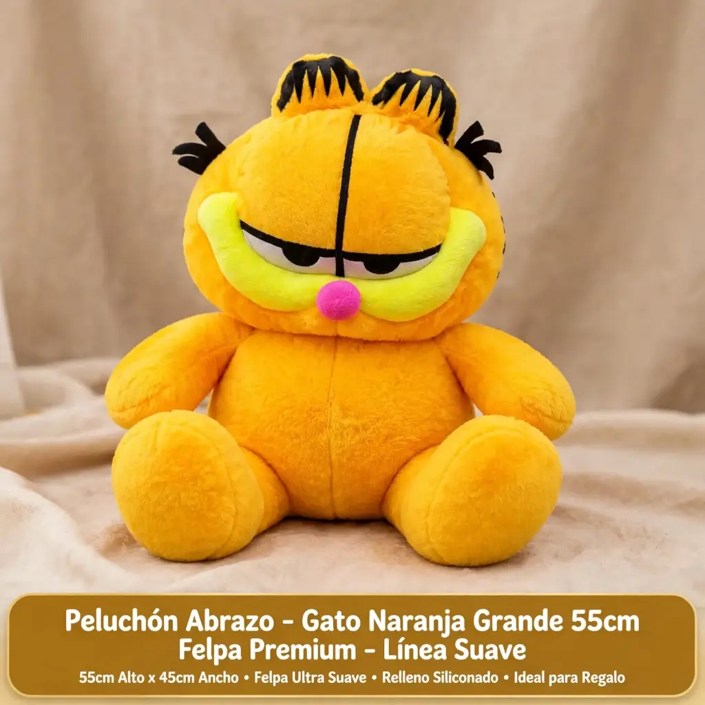Gato Naranja Grande 55cm Felpa Premium