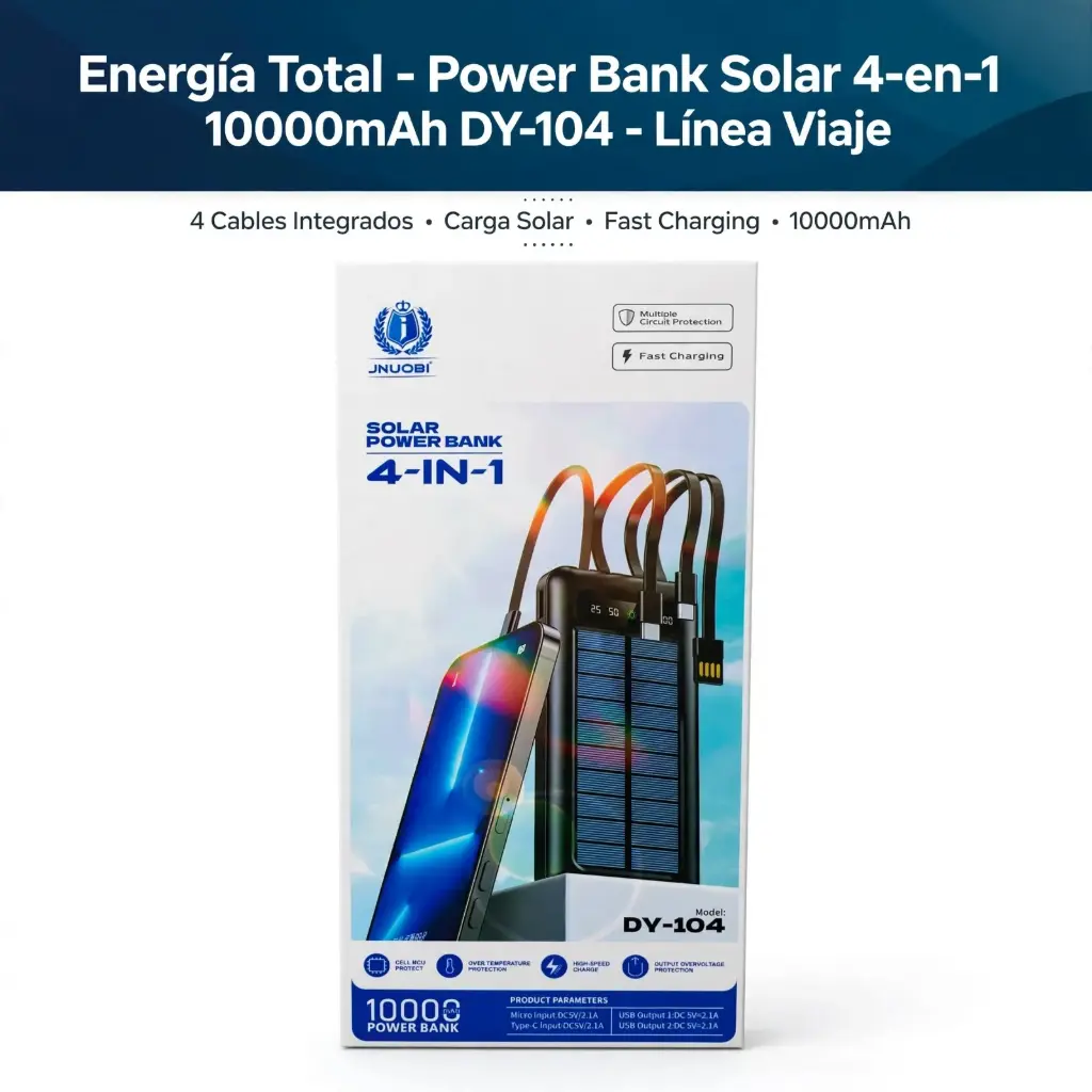 Power Bank Solar 4-en-1 10000mAh DY-104