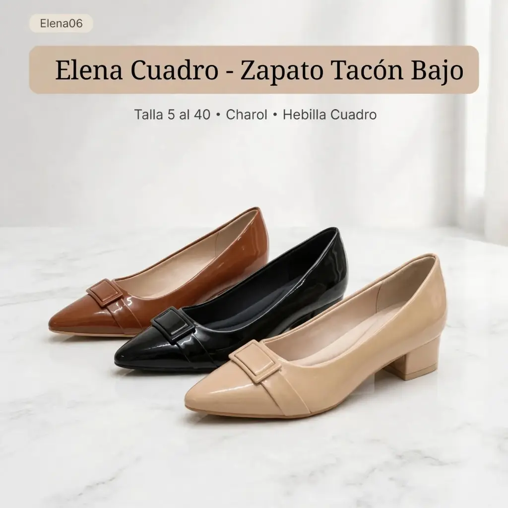 Elena Buckle - Zapato Charol Punta Fina